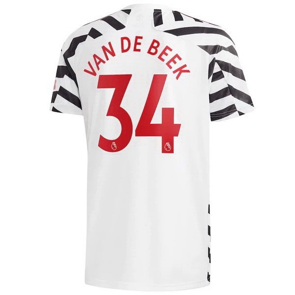Camiseta Manchester United NO.34 Van De Beek 3ª 2020-2021 Blanco
